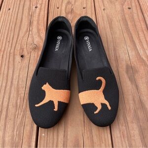 VIVAIA Audrey Embroidered Cat Loafers Round-Toe Smart Casual Comfortable Slip On